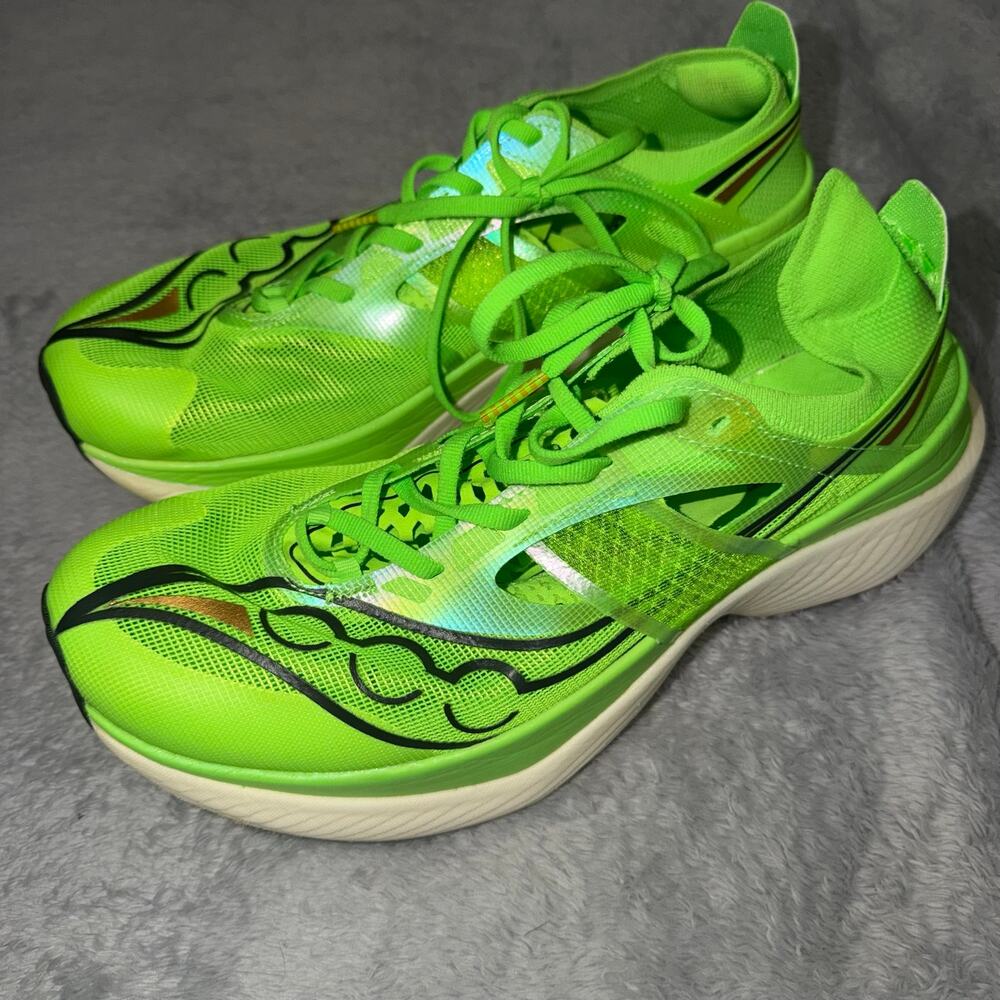 Saucony Endorphin Speed Neon Green Flame Men’s Running Shoes Size 10